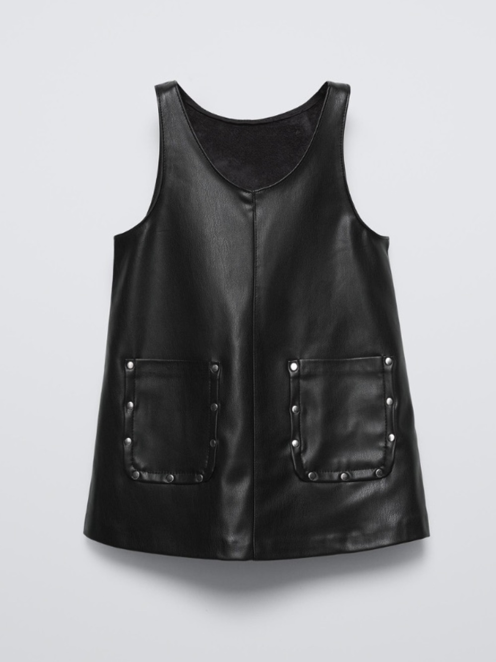 Zara Girl’s Faux Leather Studded Dress Black